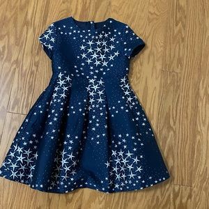 Jacadi blue dress with stars for 6y/o